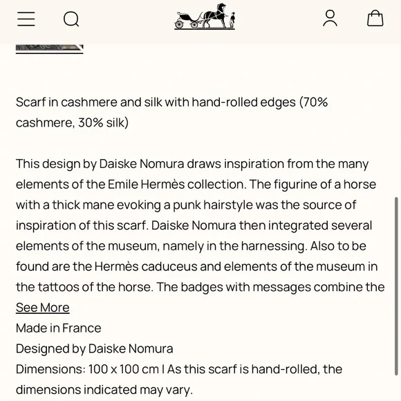 100% Authentic Hermès Cheval Punk 100 Cashmere Silk Scarf Daiske 100cm Carré H - Picture 16 of 16